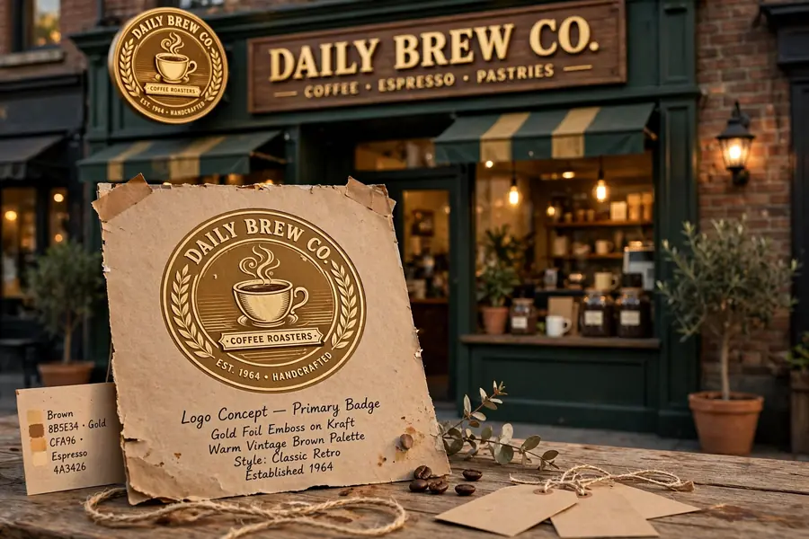 Vintage Coffee Badge Logo