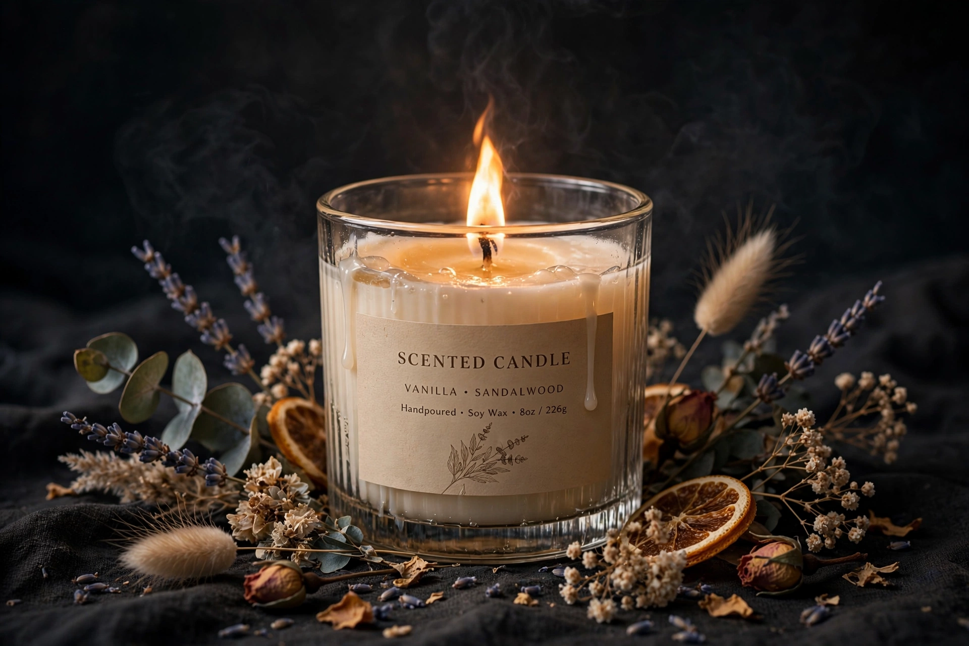 Cozy Candle Glow Shot