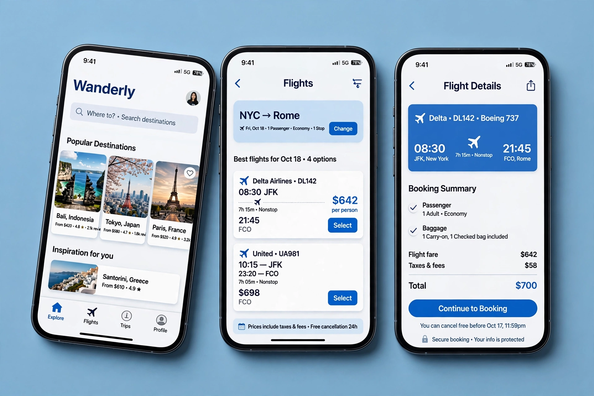 Travel Booking App Design